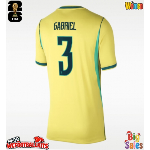 Brazil Gabriel Magalhaes #3 Replica Home Stadium Shirt for Women World Cup 2026 Short Sleeve
